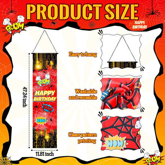 Breling spid er web backdrop banner wall-view with bold fonts for party signage