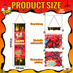 Breling spid er web backdrop banner wall-view with bold fonts for party signage