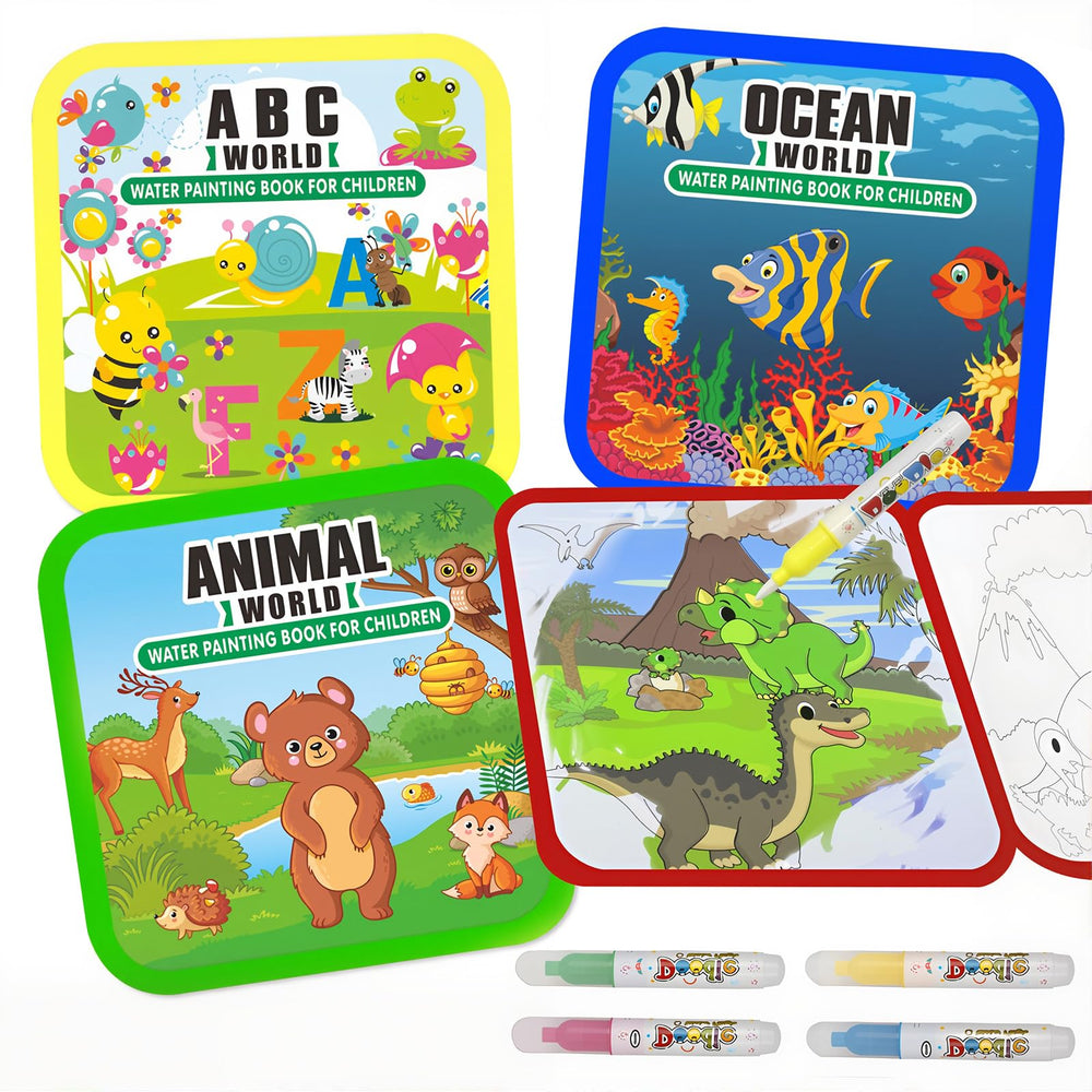 Bresdim water painting book ABC theme open pages for early learning