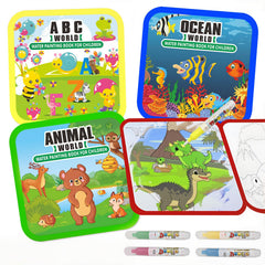 Bresdim water painting book ABC theme open pages for early learning