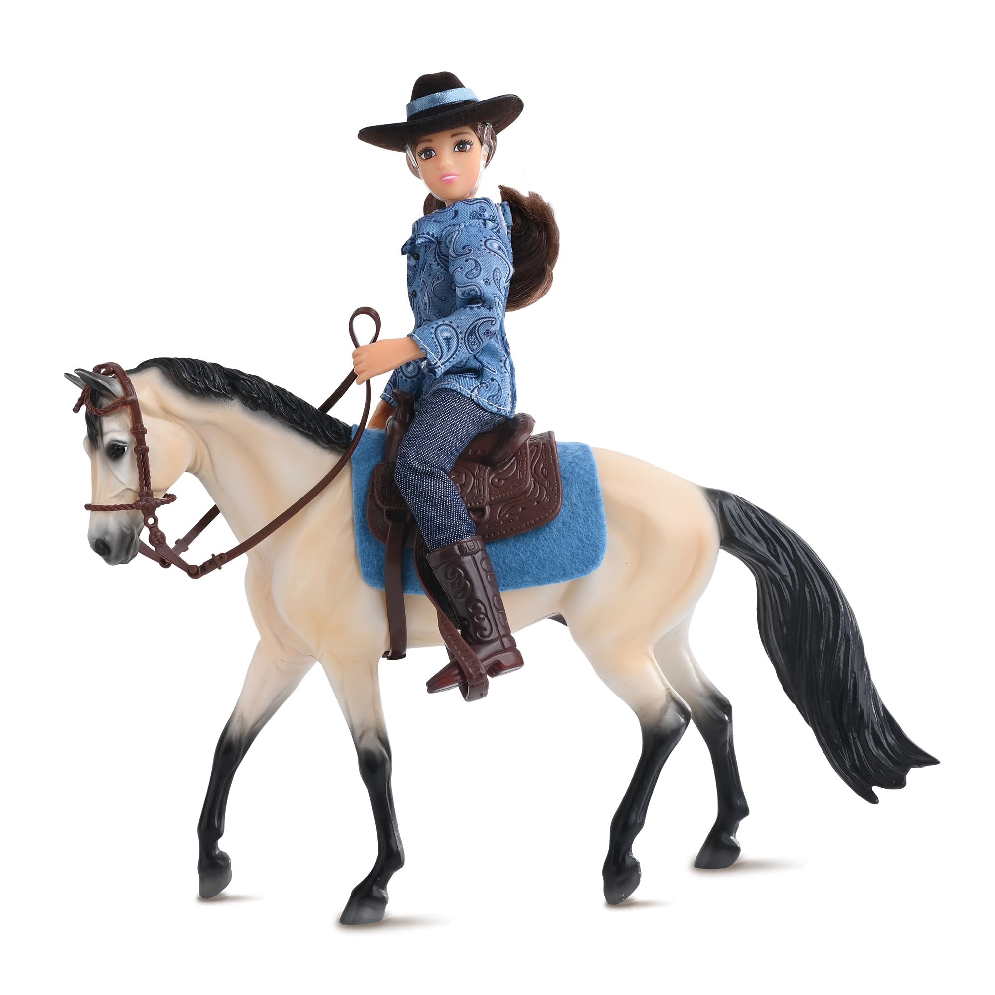 Breyer Freedom Series Mackenzie rider in 6-inch articulation for dynamic posing.