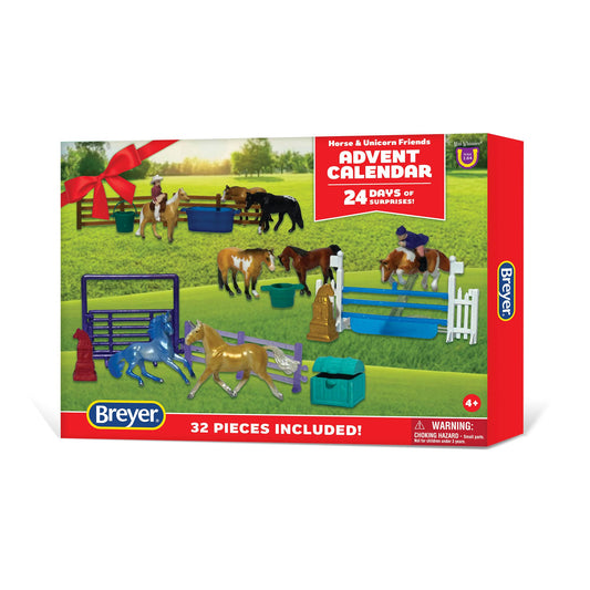 Breyer Horse and Unicorn Advent Calendar door 1 reveals a mini horse for daily imaginative play