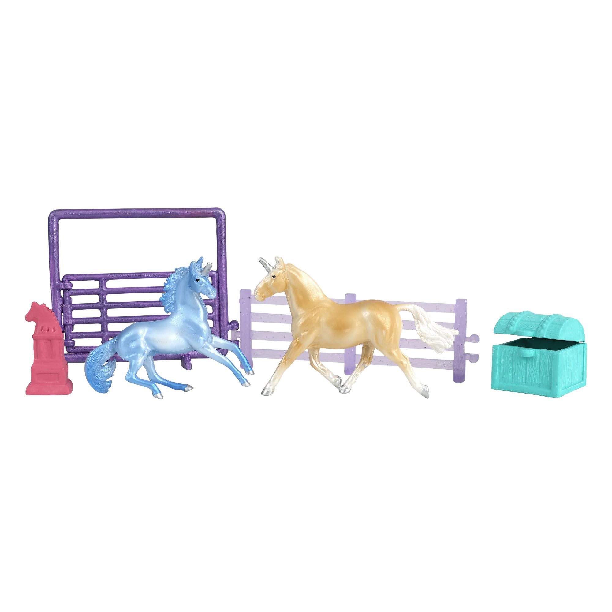 Breyer Advent Calendar door 4 showcases unicorn or horse with accessories for stand-alone display