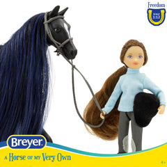 Breyer saddle pad and bridle showcase realistic tack for role-play.