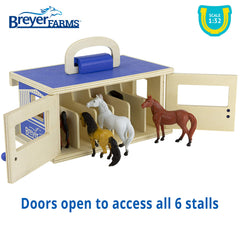 Overview of the 6 x 9 inch Breyer wooden stable box.