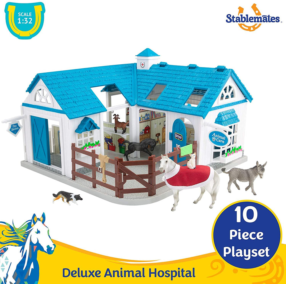 Breyer Stablemates Deluxe Animal Hospital horse and foal for caretaking pretend play.