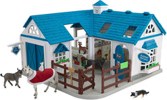 Breyer Stablemates Deluxe Animal Hospital set assembly, ideal for imaginative play and storytelling.