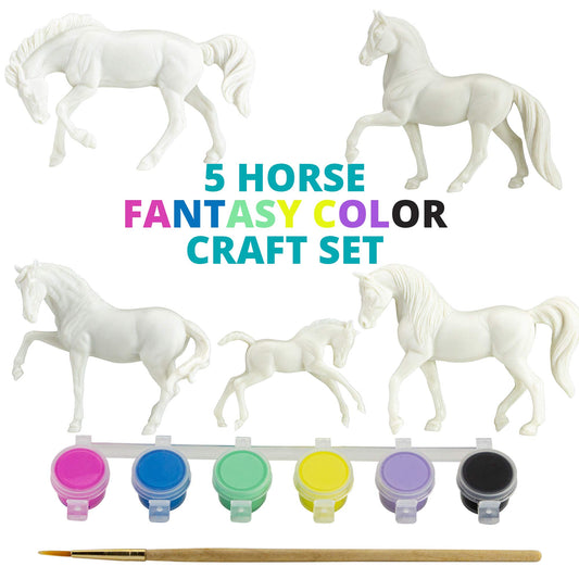 Breyer Stablemates fantasy paint pots showcasing six vibrant colors for imaginative models.