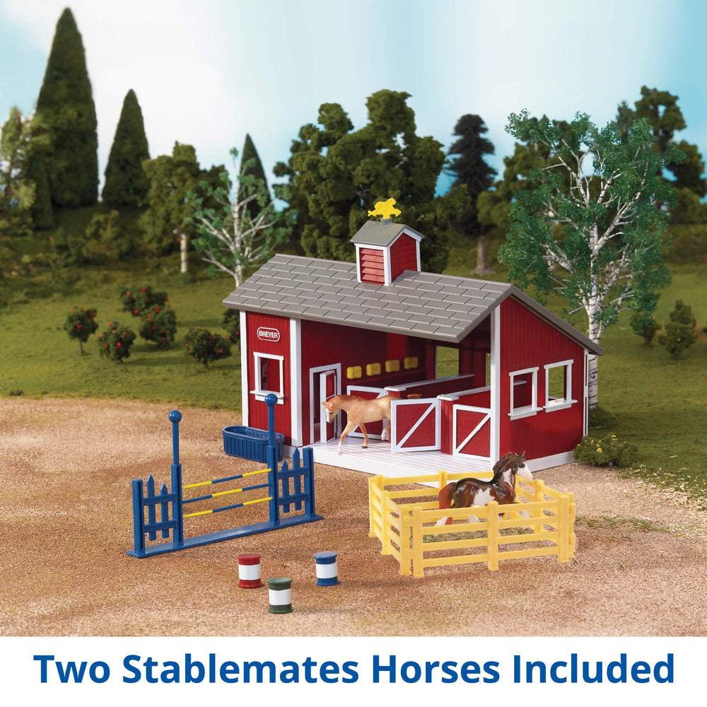 Breyer Stablemates red stable set horses pair hand-painted ready for storytelling