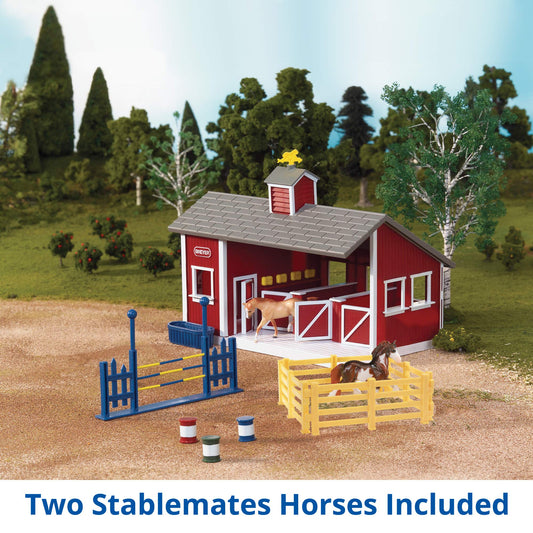Breyer Stablemates red stable set horses pair hand-painted ready for storytelling