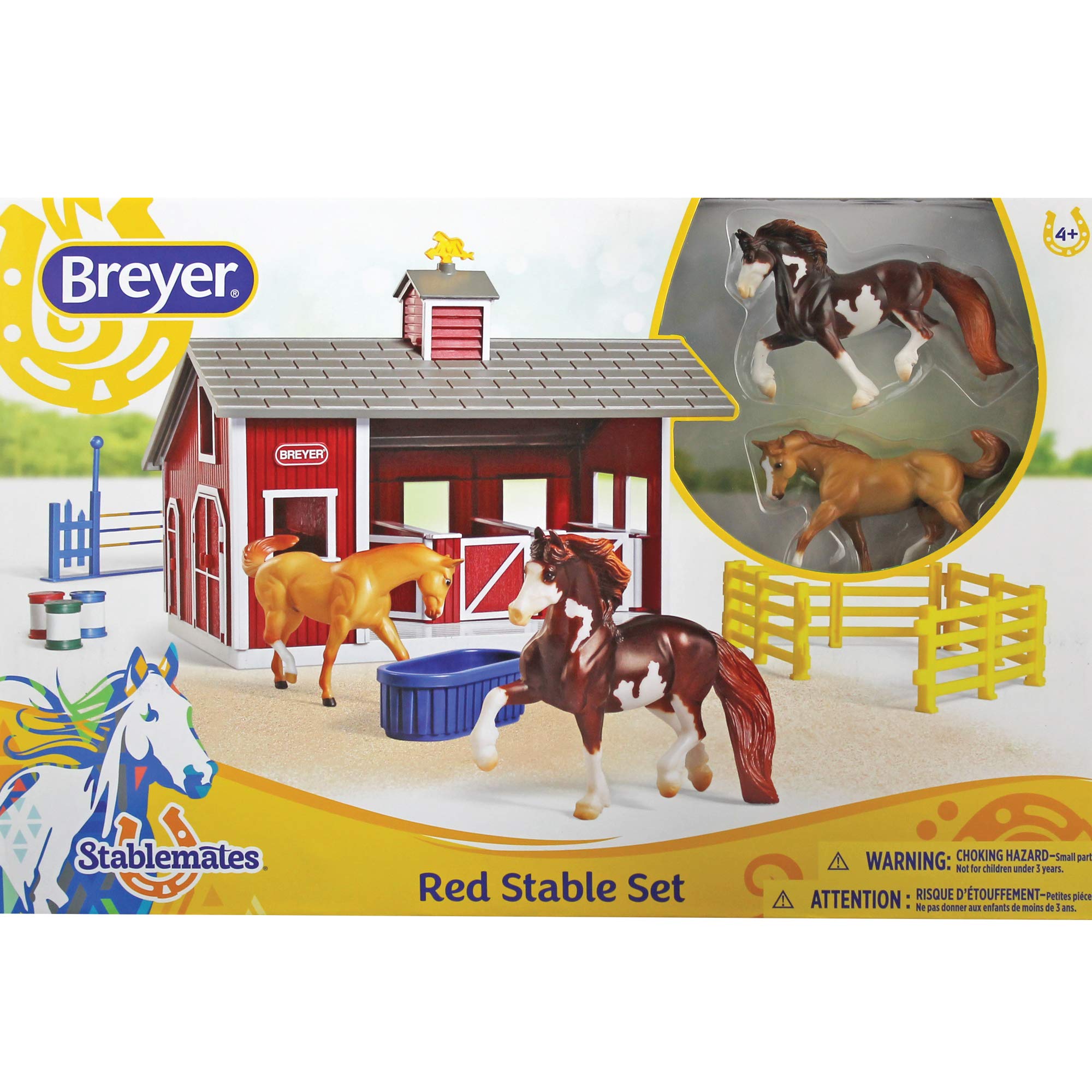 Breyer Stablemates red stable set jump setup for obstacle play