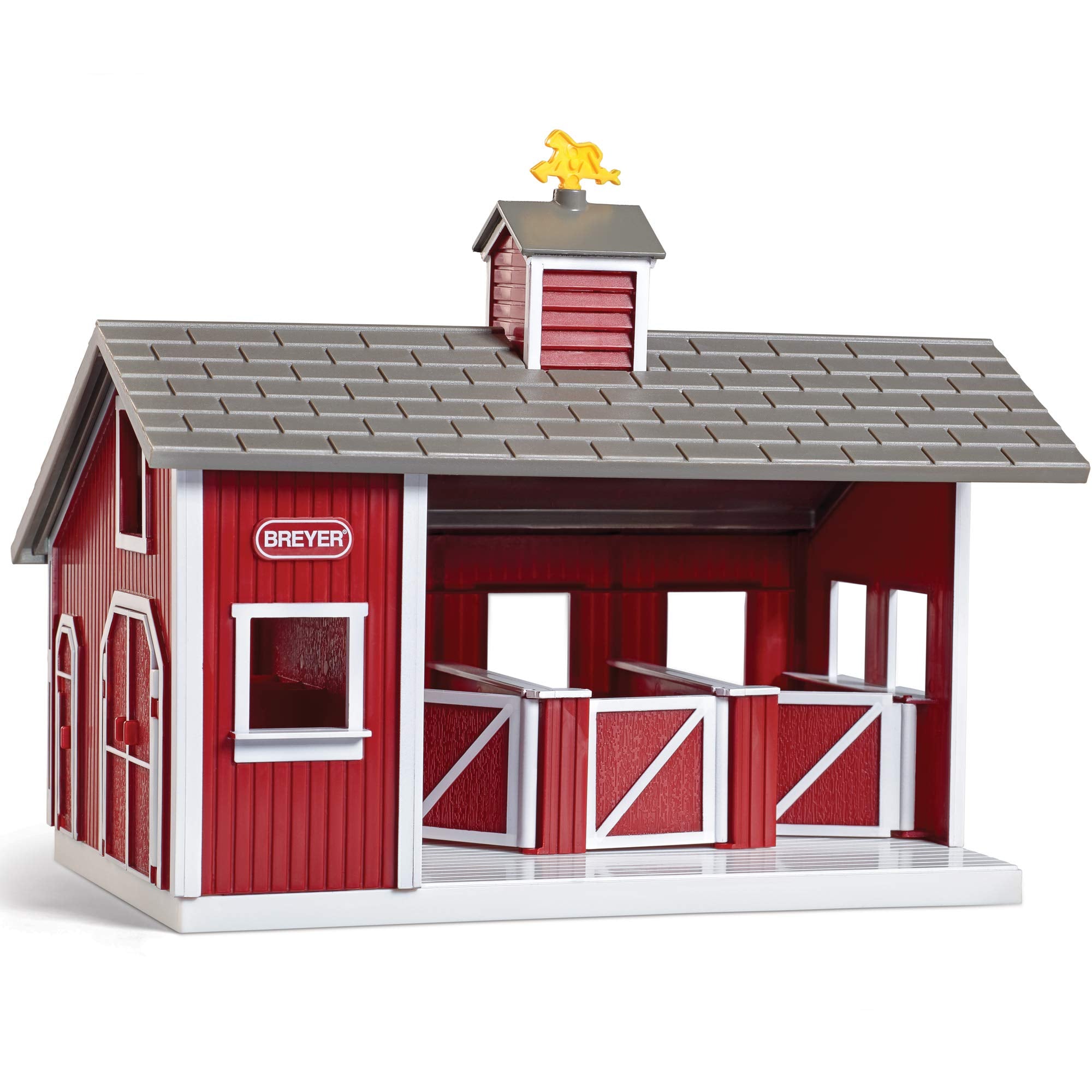 Breyer Stablemates red stable set three stalls layout and doors