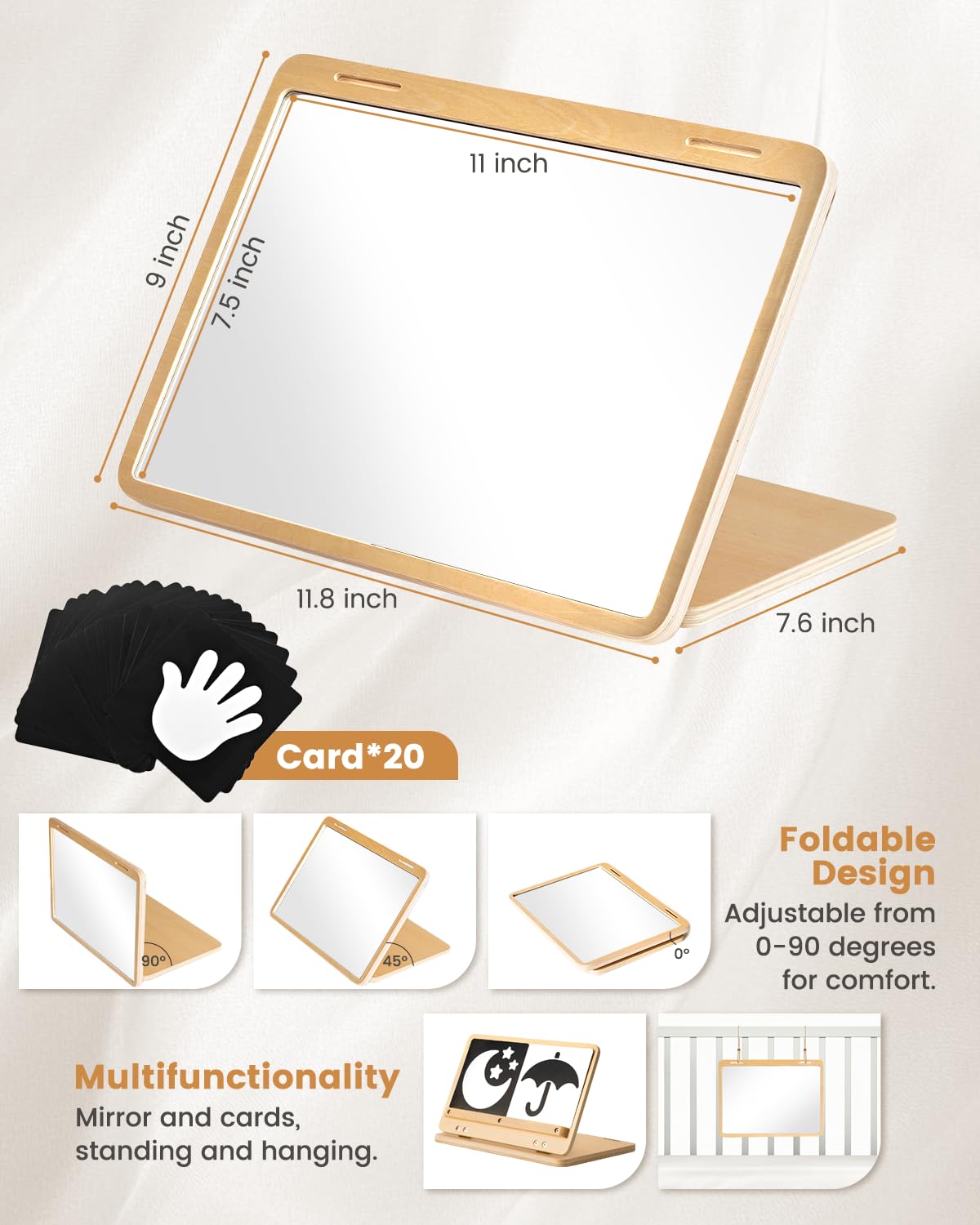 Brezlio montessori cards holder keeps cards tidy for quick sessions.