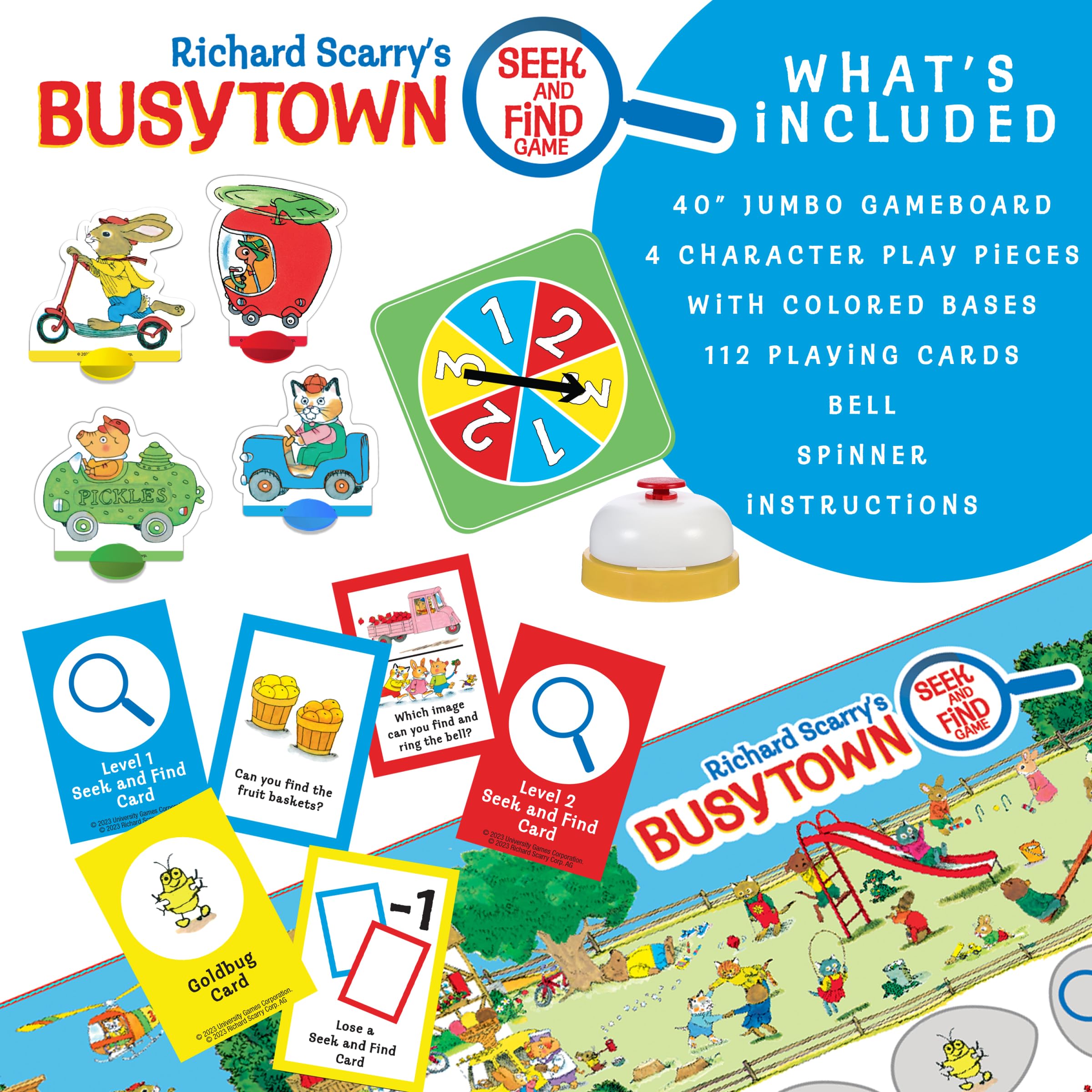 Briarpatch Busytown colorful scenes, encourage visual scanning and memory.