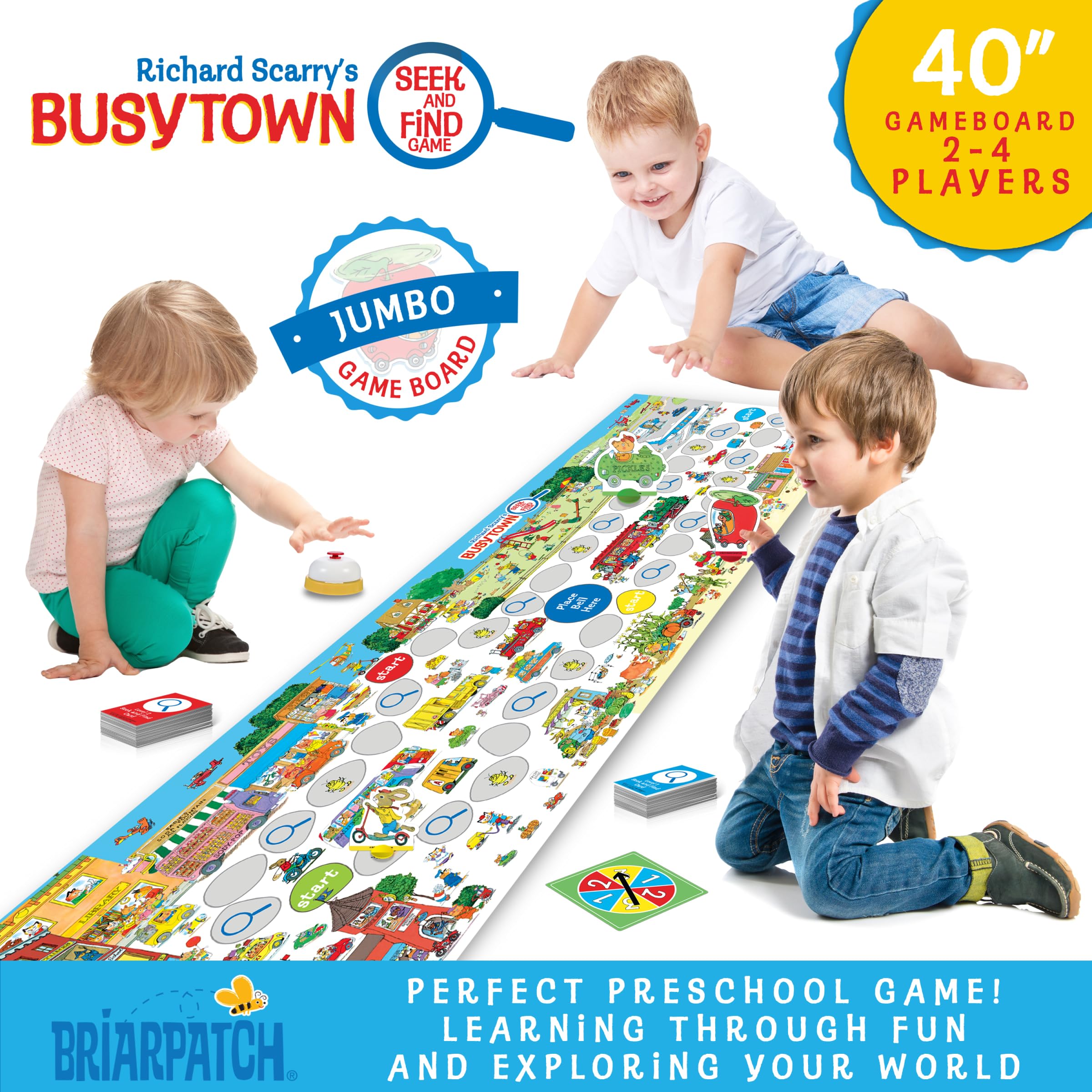 Briarpatch Busytown players flipping cards, boosts focus and observation.