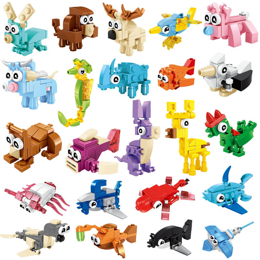 BRICHBROW animal blocks rabbits model for imaginative play and fine motor skill practice.