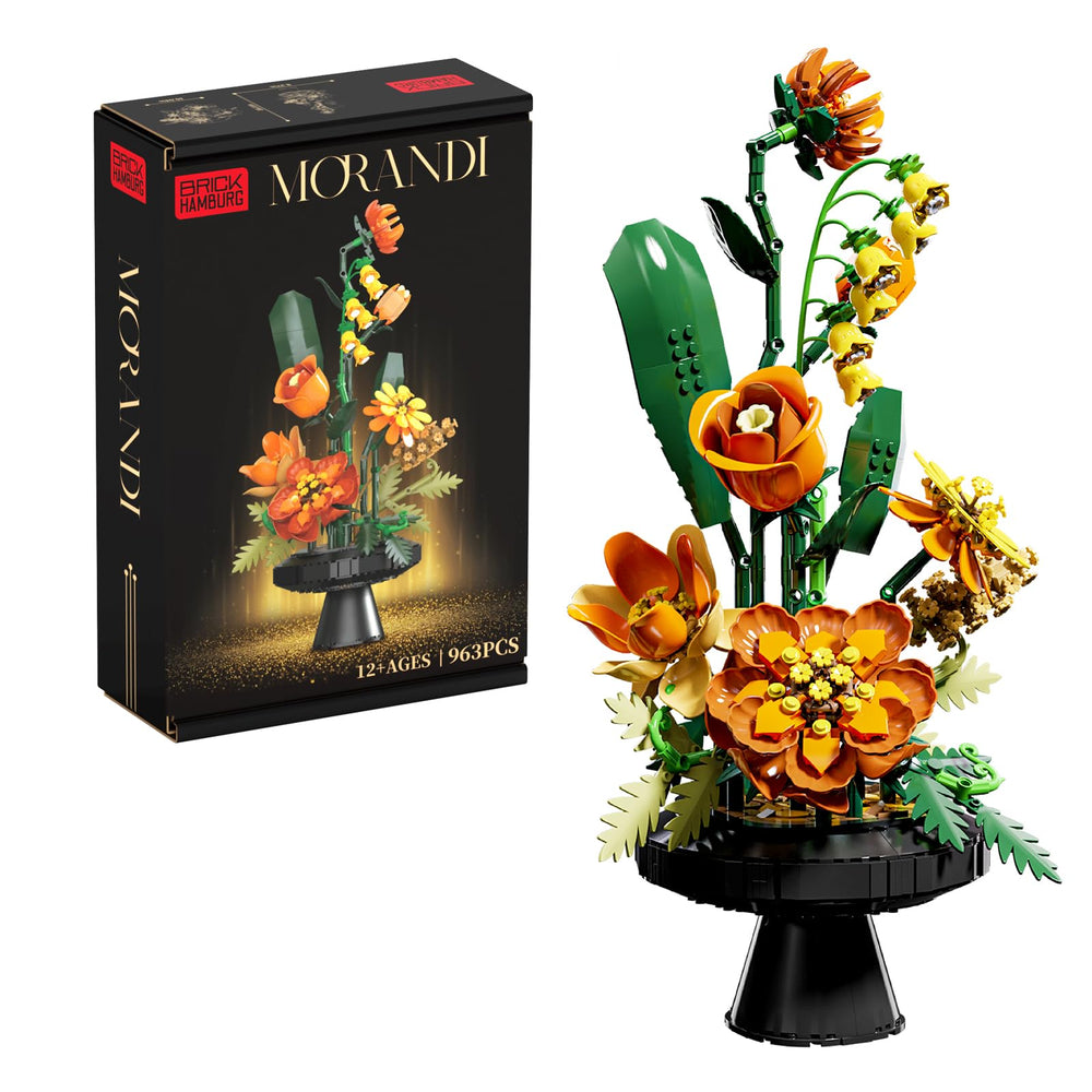BRICK HAMBURG Flower Bouquet Building Set close-up shows vibrant, durable blooms for lasting home decor.