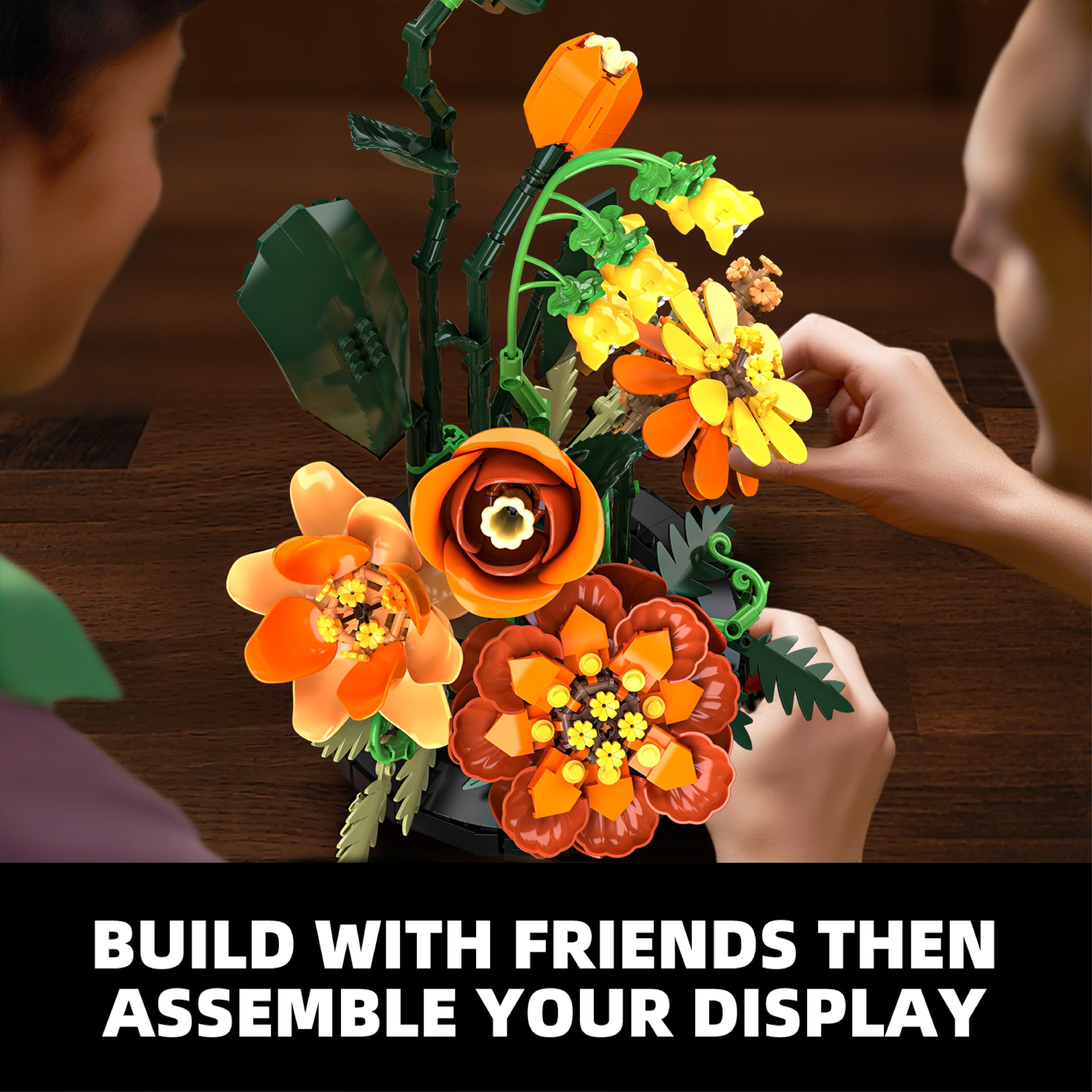 BRICK HAMBURG Swingable petals close-up demonstrates adjustable blooms for personalized arrangements.