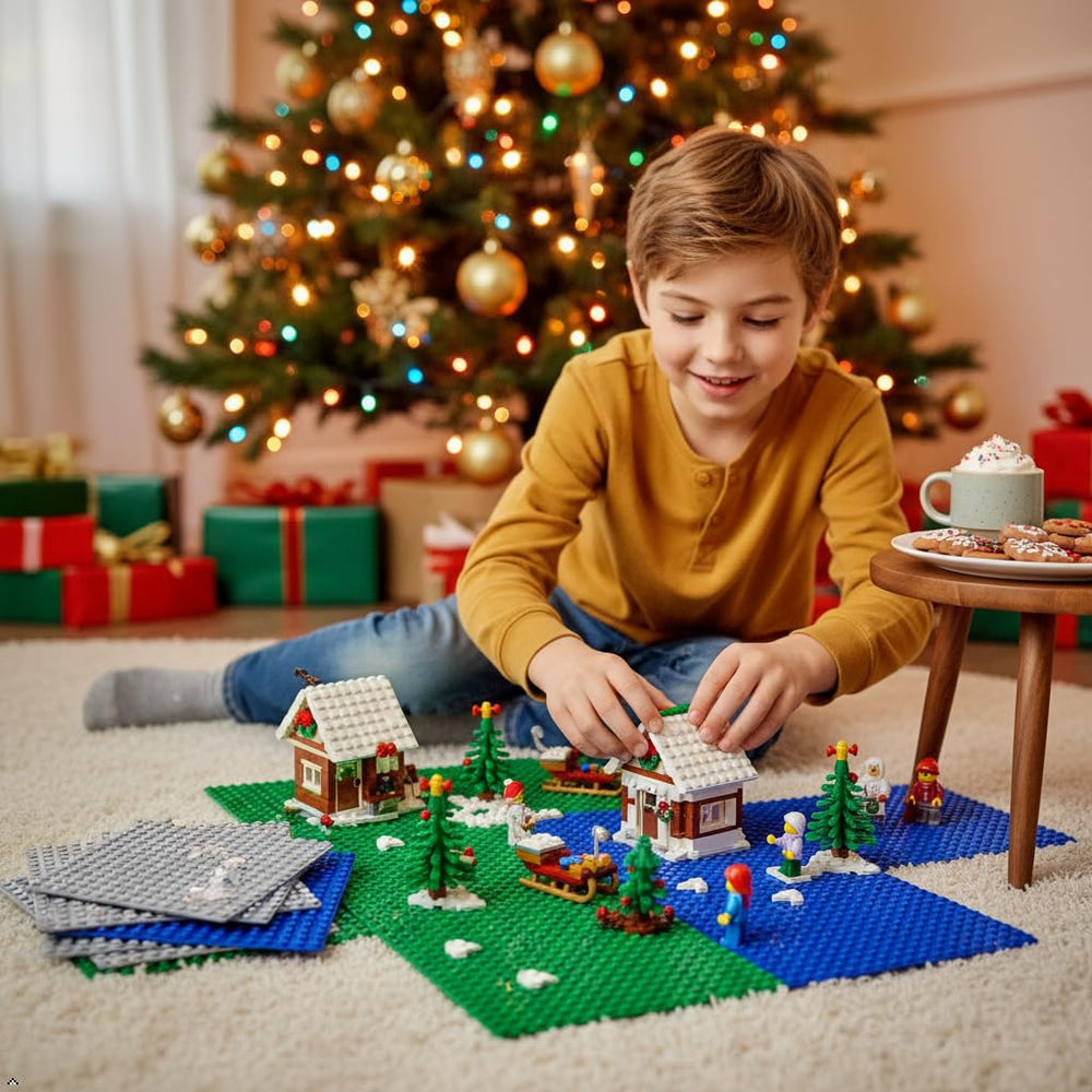 Brick Loot baseplates in classroom scenes to support group projects
