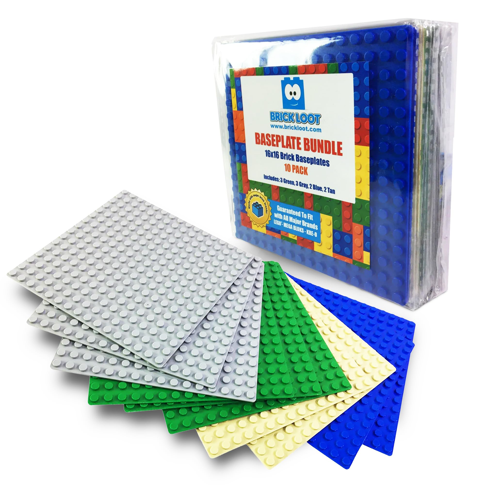 Brick Loot Classic green 5x5 baseplates for versatile layouts and landscapes