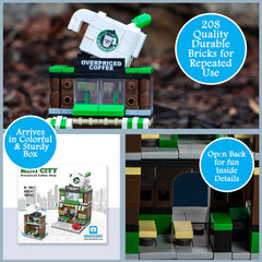 Brick Loot Mini City Coffee Shop seating area provides cozy role-play space for kids