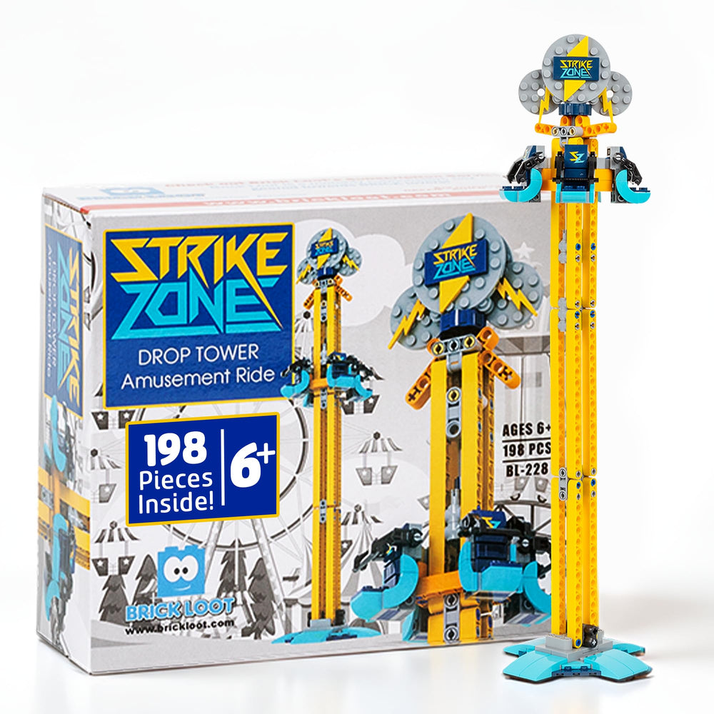 Brick Loot Strike Zone Drop Tower bricks show vibrant colors for LEGO-compatible building.