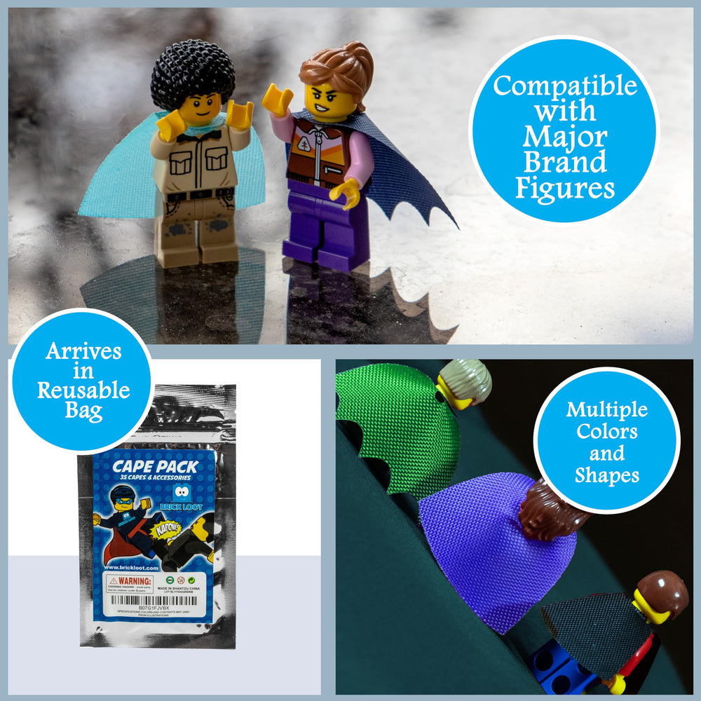Brick Loot blue cape for minifigs inspires dynamic battles and character customization