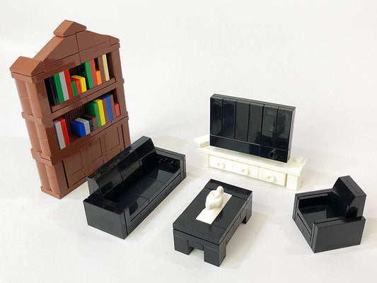 Brick Loot furniture bed adds cozy bedtime scenes for minifigures.