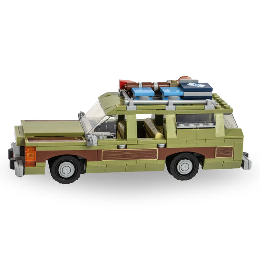 Brick Loot Wagon Queen Truckster model for display and imaginative building fun