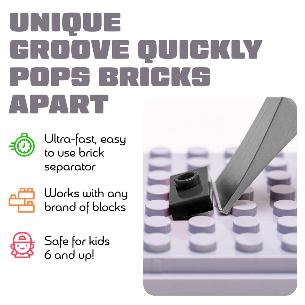 Grooved removal design slips under bricks with ease