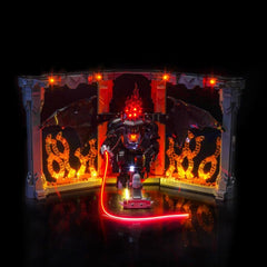 BrickBling Balrog book-nook light on display with gentle ambient glow.