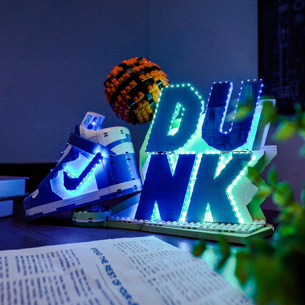 BrickBling Nike Dunk LED light on display makes a thoughtful gift idea.