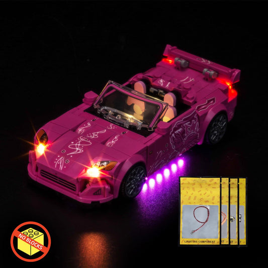 BrickBling LED light kit illuminates the side wiring area for cleaner integration.