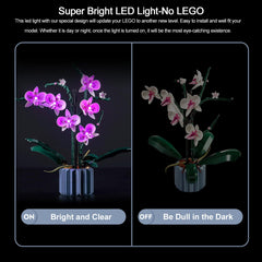 BrickBling LED-lit orchid display emits a gentle glow.