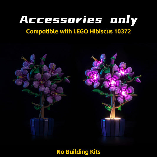 BrickBling Lego 10372 hibiscus light adds a gentle glow to botanical display.
