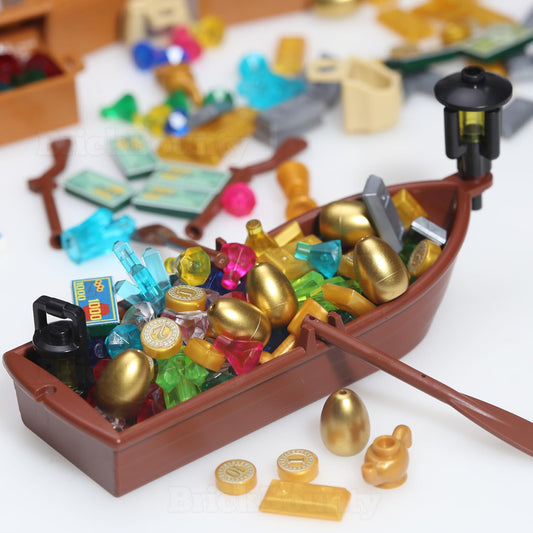 BrickBounty expedition wooden ship enhances storytelling and construction play.