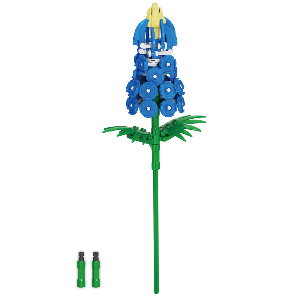 Brickcraft Bricktanicals Bluebonnet kit shows brand compatibility.