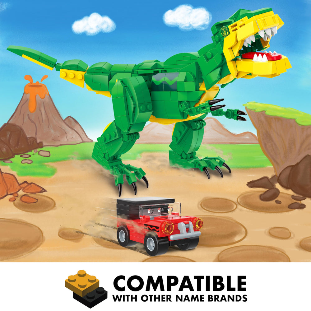Brickcraft Crayola Dino play scenario sparks imagination and creativity.