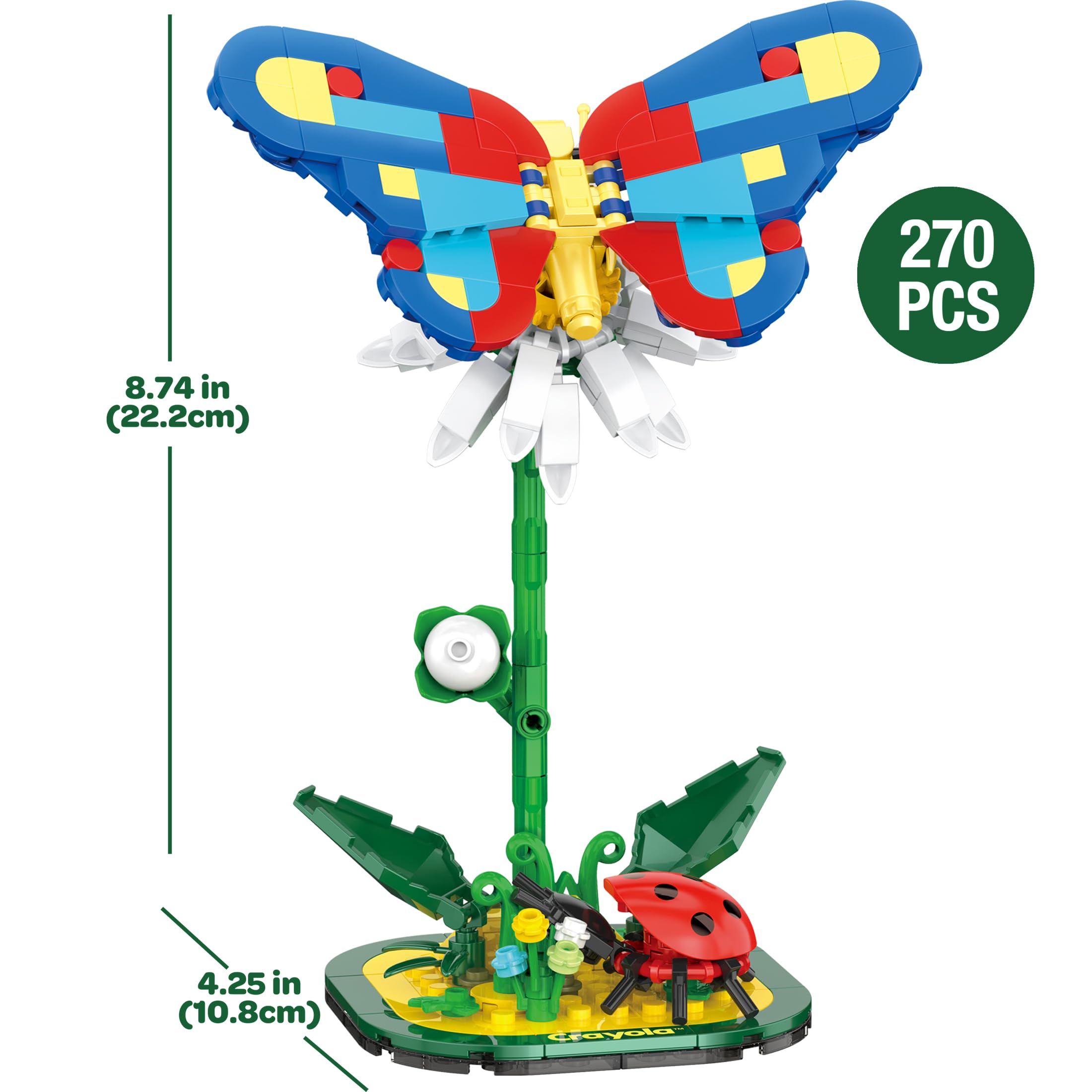 Brickcraft Crayola Posable Butterfly enables interactive play around the garden.