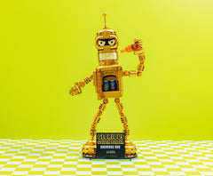 Brickcraft Futurama Gold Bender limb digits emphasize poseability.