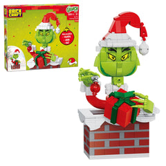 BrickCraft The Grinch Building Set with 504 pieces for a festive display and creative play.