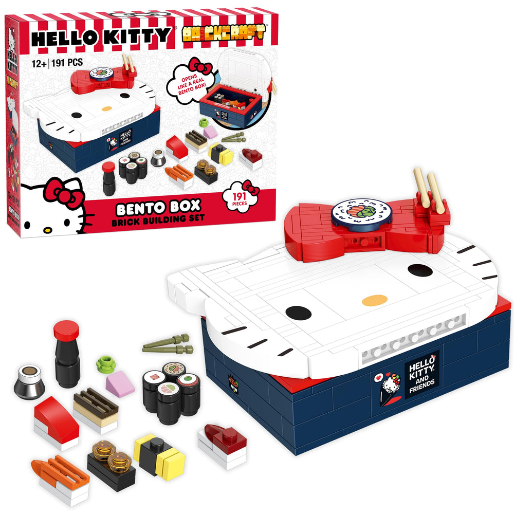 Brickcraft Hello Kitty Bento Box detailed face for display and play