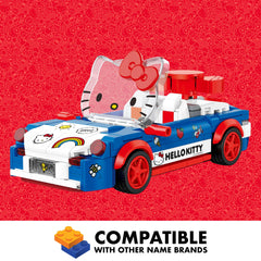 Brickcraft Hello Kitty wheels close-up illustrating smooth rolling action for interactive fun.
