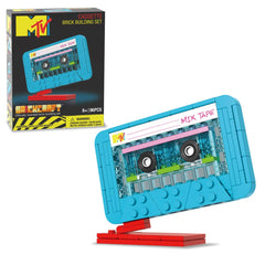 BrickCraft MTV cassette tape building set front view with retro design for display