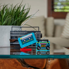 BrickCraft MTV cassette tape close-up with reel details and translucent window
