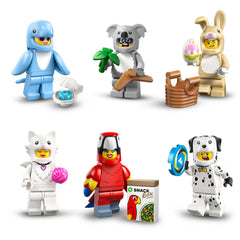 BRICK Flip dalmatian minifigure with frisbee for playful stories