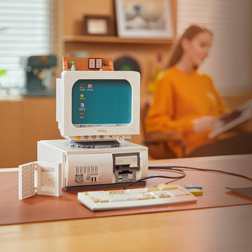 BRICKKK Retro Computer scale model fits on shelves and desks