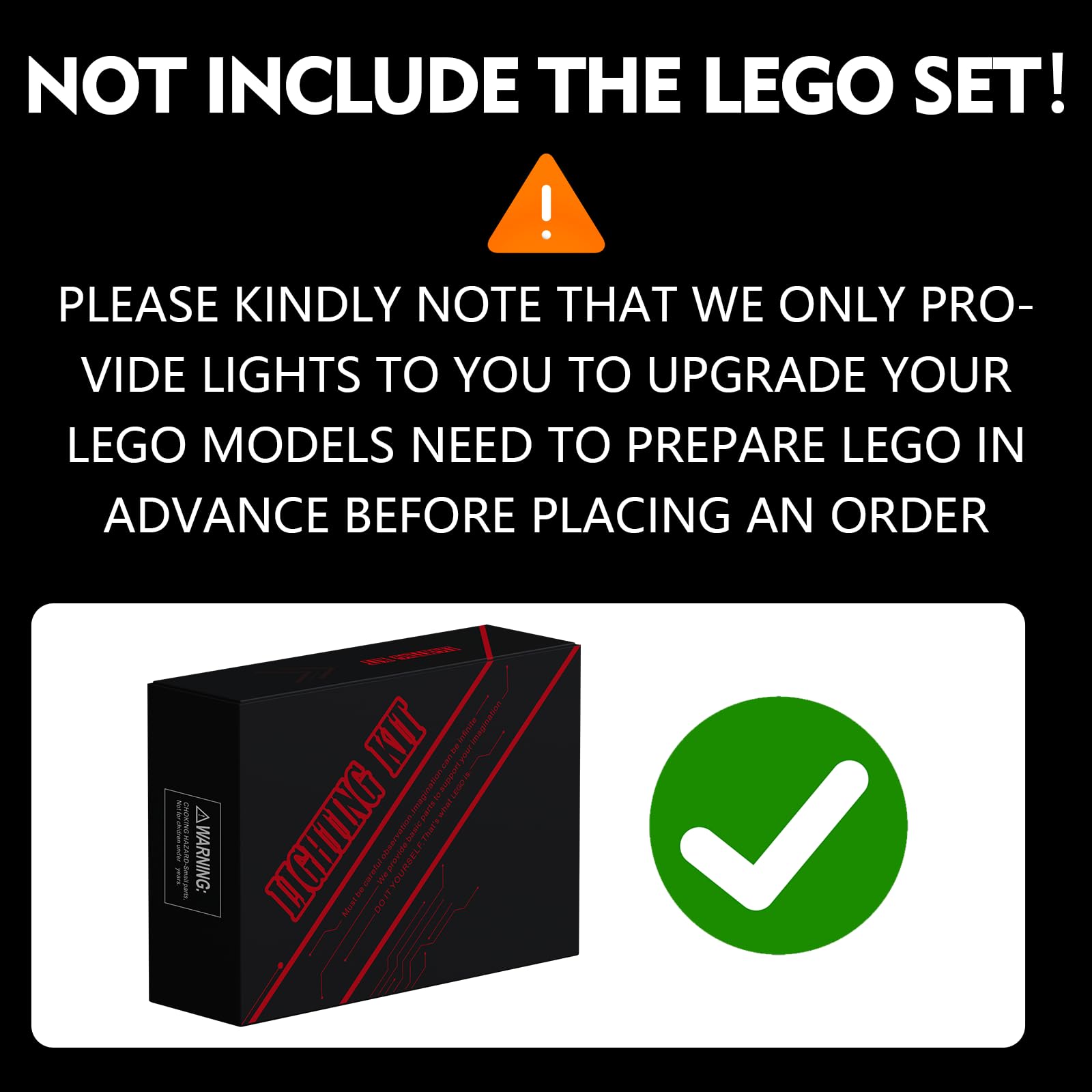 Brickshining LED lighting kit 75304 USB connection powers the display safely.