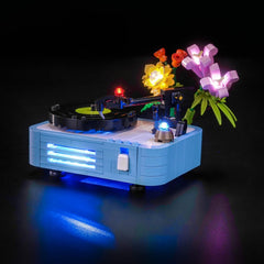 Easy installation for Brickshining LED kit on 31172 record player with flowers