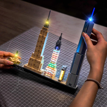 Brickshining LED lighting kit battery power option offers flexible placement
